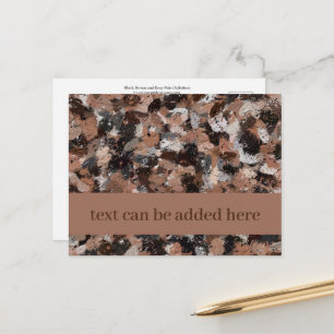 Grey, Brown and Black Paint Splatters  Postcard