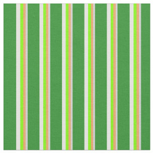 Grey, Brown, Chartreuse, Mint Cream & Green Fabric