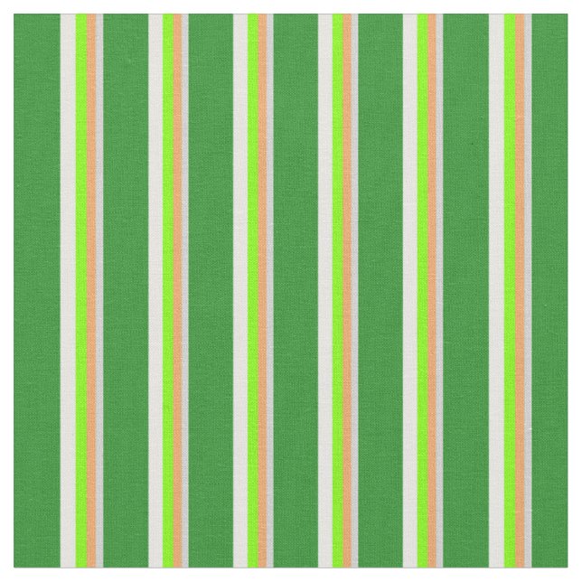 Grey, Brown, Chartreuse, Mint Cream & Green Fabric (Close Up)