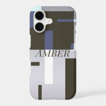 Grey Brown Colour Block Geometric Personalized