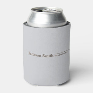 Grey brown modern minimalist personalized name can cooler