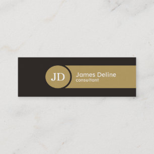 Grey Brown Monogram Consultant Business Card