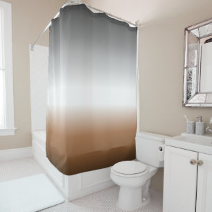 Grey Brown Ombre Neutral Shower Curtain