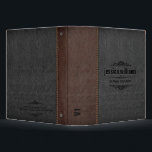 Grey & Brown Vintage Leather Binder<br><div class="desc">Elegant image of dark grey and brown vintage leather leather stitching effect with black decorative floral element. This design is very flexible design where you can position decorative elements and make your product truly one of a kind.</div>