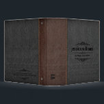 Grey & Brown Vintage Leather Binder<br><div class="desc">Elegant image of dark grey and brown vintage leather leather stitching effect with black decorative floral element. This design is very flexible design where you can position decorative elements and make your product truly one of a kind.</div>