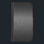 Grey Brushed Aluminum Look Samsung S4 Wallet Case<br><div class="desc">Black metallic brushed aluminum look. Cool simple slick design. Available on other products</div>