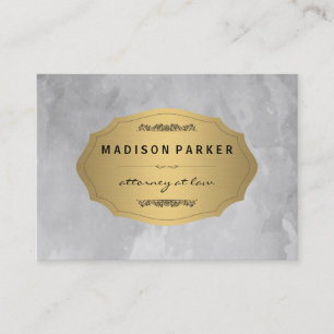 Grey Brushed Elegant Gold Label Appointment Card