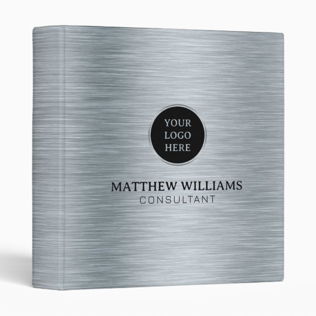 Grey Brushed Metal  Binder (Front/Spine)