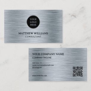 Grey Brushed Metal Business Card