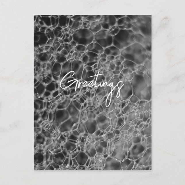 Grey Bubble Design Holiday Postcard (Front)