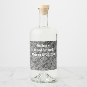 Grey Bubble Design Liquor Bottle Label