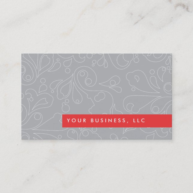 Grey Bubbles with Red Bar Business Card Design (Front)