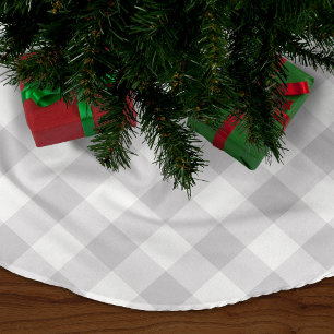 Grey Buffalo Check   Farmhouse Holiday Brushed Polyester Tree Skirt