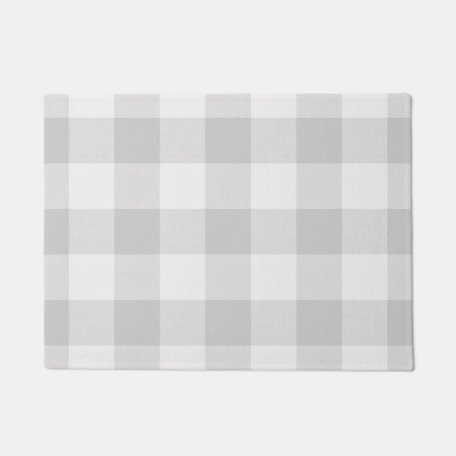 Grey Buffalo Check | Modern Farmhouse Doormat (Front)