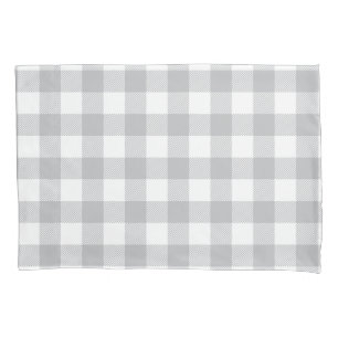 Grey Buffalo Plaid Chequered Pattern Pillowcase