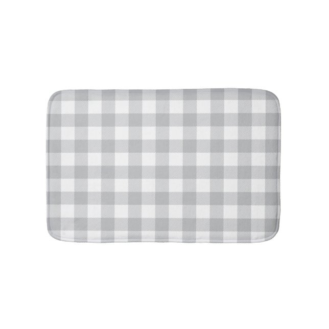 Grey Buffalo Plaid Chequered Pattern Rug (Front)