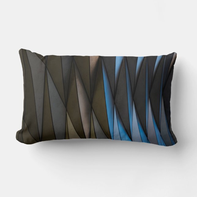 Grey building lumbar pillow (Front)