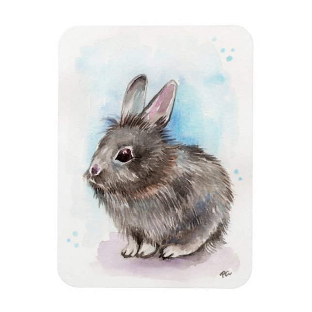 Grey Bunny Magnet (Vertical)