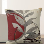 Grey Burgundy & Cream Artistic Watercolor Leaves Throw Pillow<br><div class="desc">Modern throw pillow features an artistic abstract design in a cream, burgundy and grey colour palette. An artistic abstract design features a watercolor leaf and a geometric circle composition with shades of burgundy and grey with black and gold accents on a creamy ivory background. This abstract composition is built on...</div>