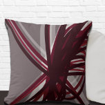 Grey & Burgundy Criss Cross Ribbon Design Throw Pillow<br><div class="desc">Grey and burgundy throw pillow features a modern artistic ribbon design with shades of burgundy and grey with white accents on a grey background. This abstract composition is built on combinations of repeated ribbons that cross-cross, which are overlapped and interlaced to form an interesting artistic design. The grey, burgundy, white...</div>