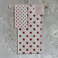 Grey Burgundy Polka Dot