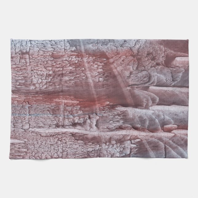 Grey burgundy watercolor kitchen towel (Horizontal)