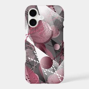 Grey, Burgundy, white abstract pattern.