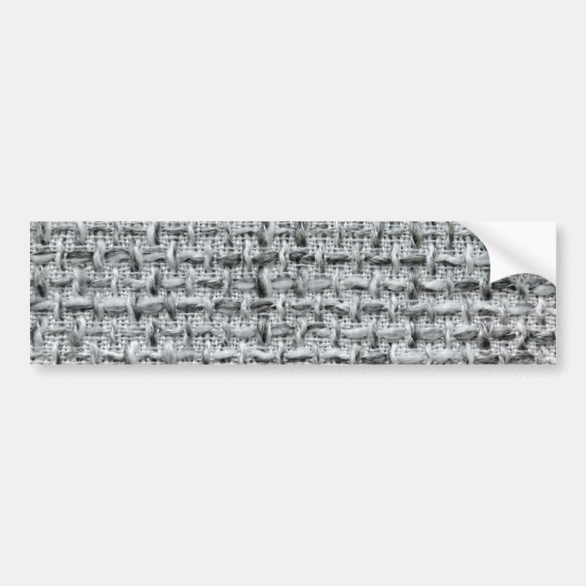 Grey Burlap Bumper Sticker (Front)