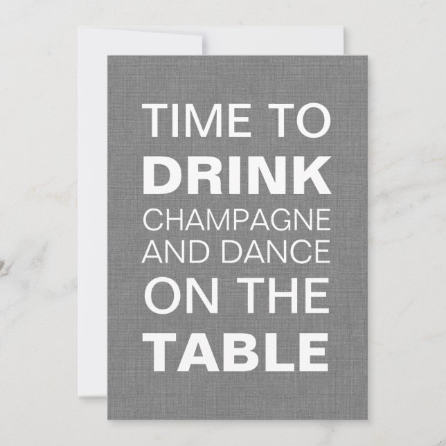 Grey Burlap Invitation 21e anniversaire (Devant)