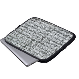 Grey Burlap Laptop Sleeve