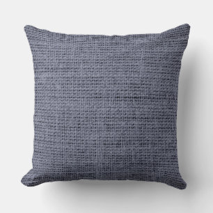 Grey Burlap Linen Rustic Jute Throw Pillow
