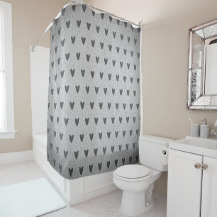 Grey Burlap Whimsical Hearts Rustic Farmhouse