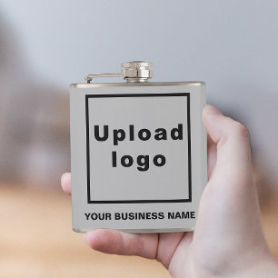 Grey Business Brand on Vinyl Wrapped Flask