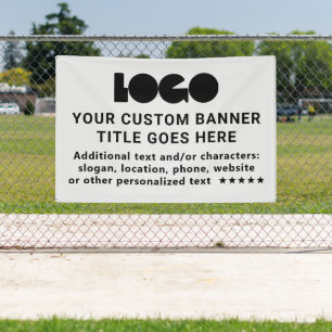Grey Business Logo Company Brand Outdoor Custom 6 Banner