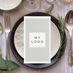 Grey business logo napkin