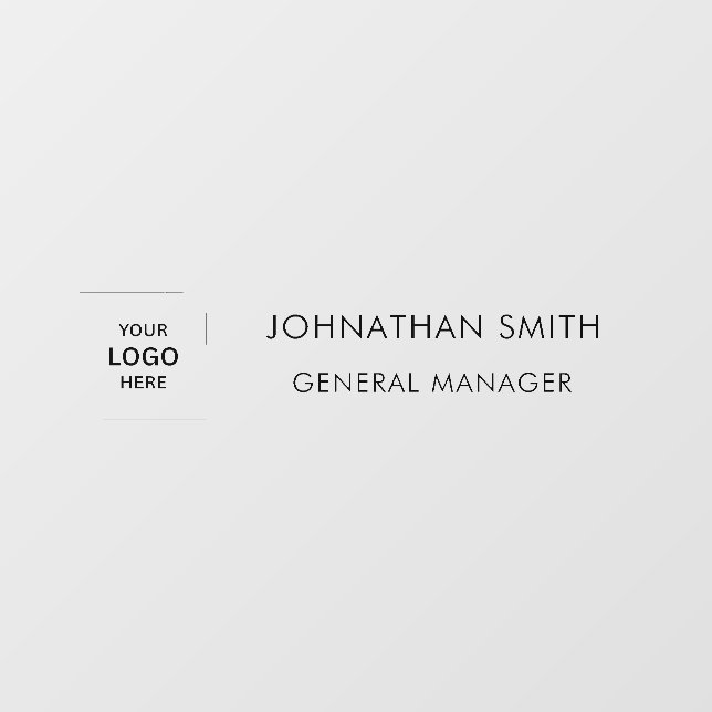 Grey Business Logo Professional Name Plate Window  Cling (Sheet)
