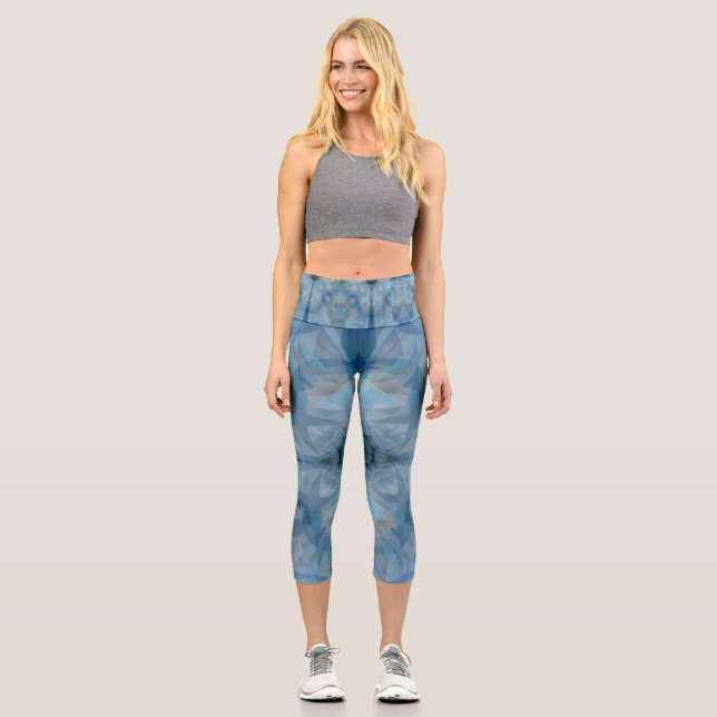 Grey Butterflies Capri Leggings (Front)