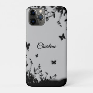 Grey Butterfly Garden Personalized   iPhone 11 Pro Case