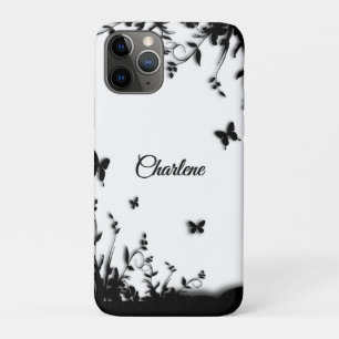 Grey Butterfly Garden Personalized iPhone 11 Pro Case