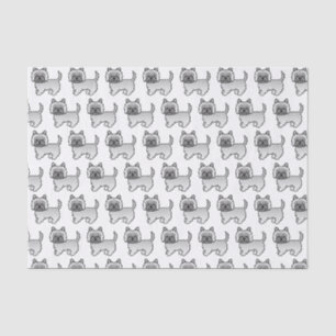 Grey Cairn Terrier Cute Cartoon Dog Pattern Tissue Paper