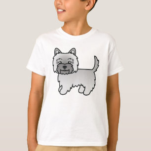 Grey Cairn Terrier Dog Cute Cartoon Illustration T-Shirt