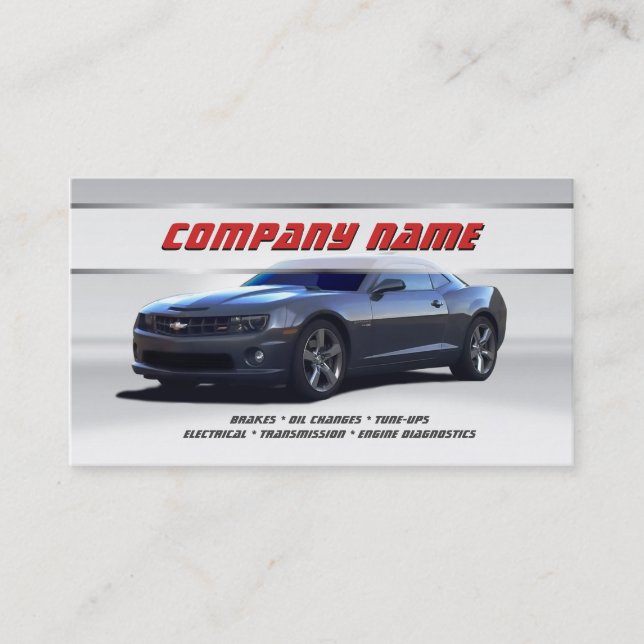 Grey Camaro Business Cards (Front)