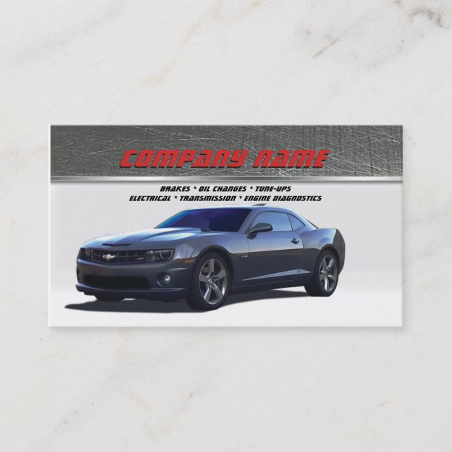 Grey Camaro Business Cards (Front)