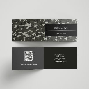Grey Camo, Camouflage, Military, Army Business Card