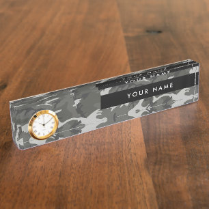 Grey Camo, Camouflage, Military, Army Nameplate
