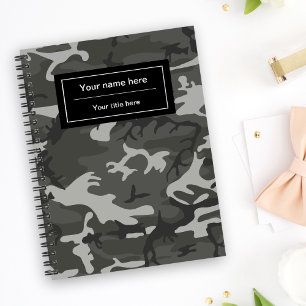 Grey Camo, Camouflage, Military, Army Notebook