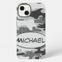 Grey Camo Camouflage Name Personalized