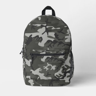 Grey Camo Printed Backpack