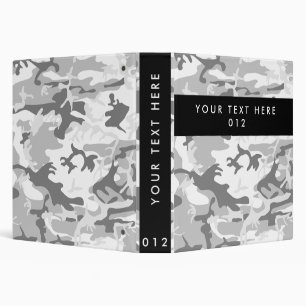 Grey Camo, Winter Camo, Snow Camouflage, Military Binder