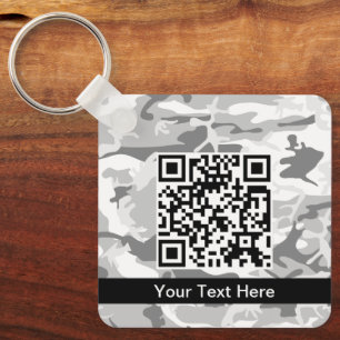 Grey Camo, Winter Camo, Snow Camouflage, Military Keychain